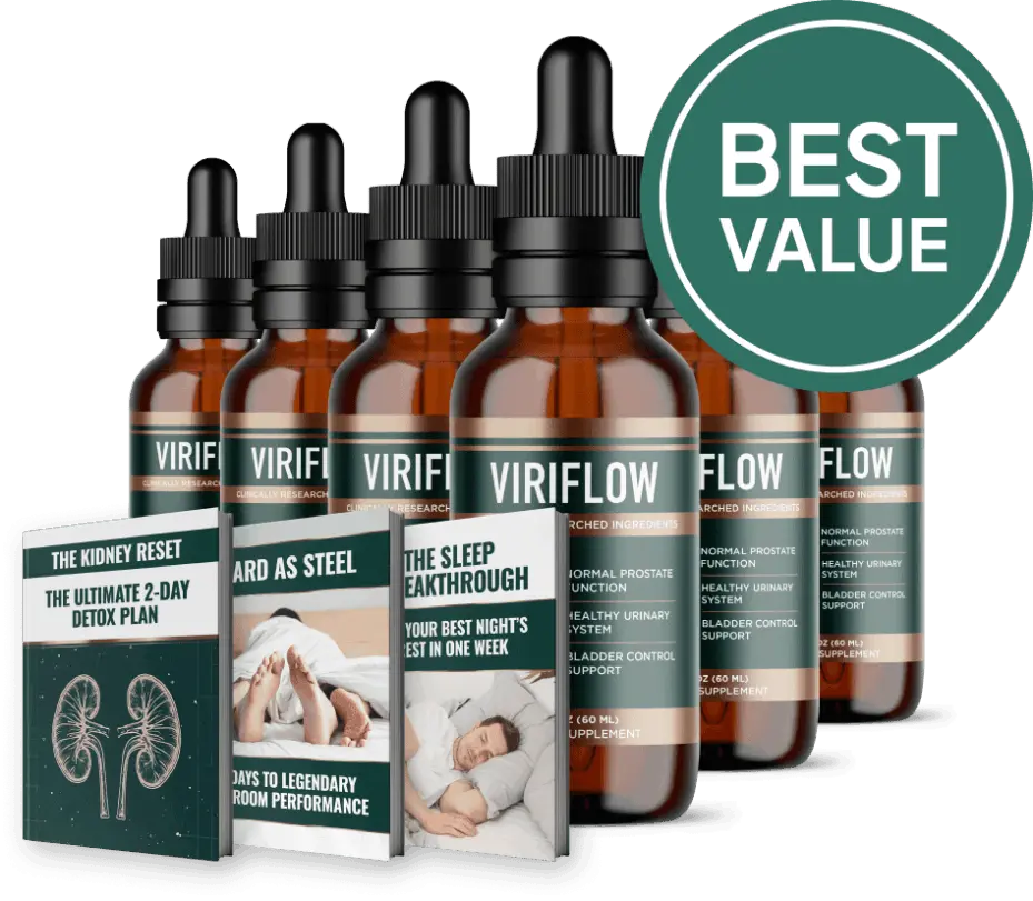 ViriFlow supplement bottle for natural prostate support and urinary health